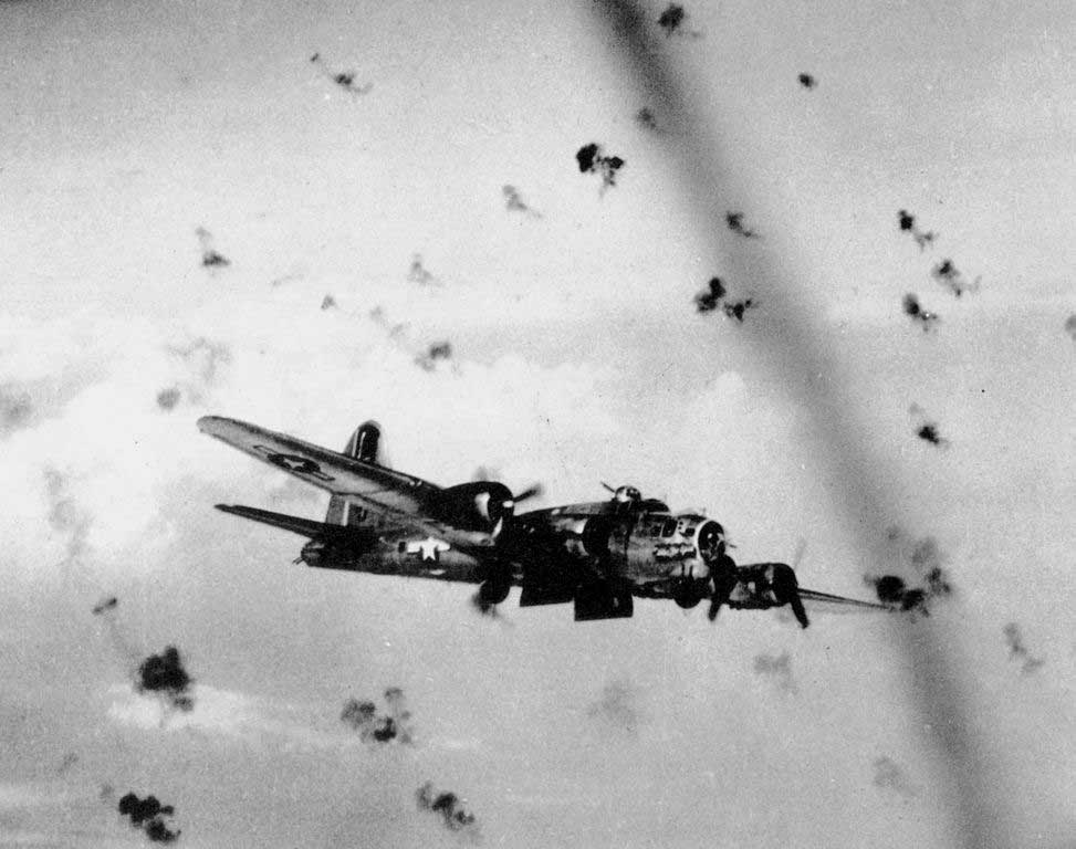 B-17G flying through flak