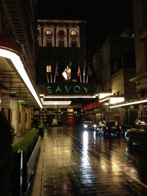 The Savoy Hotel at night