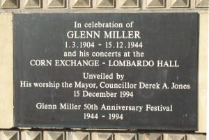 Plaque outside the Bedford Corn Exchange