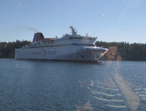 The high speed ferry as it approached the harbor terminal