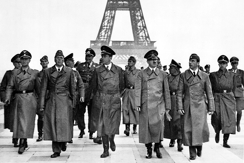 Adolf Hitler at the Eiffel Tower, Paris on 23 June 1940